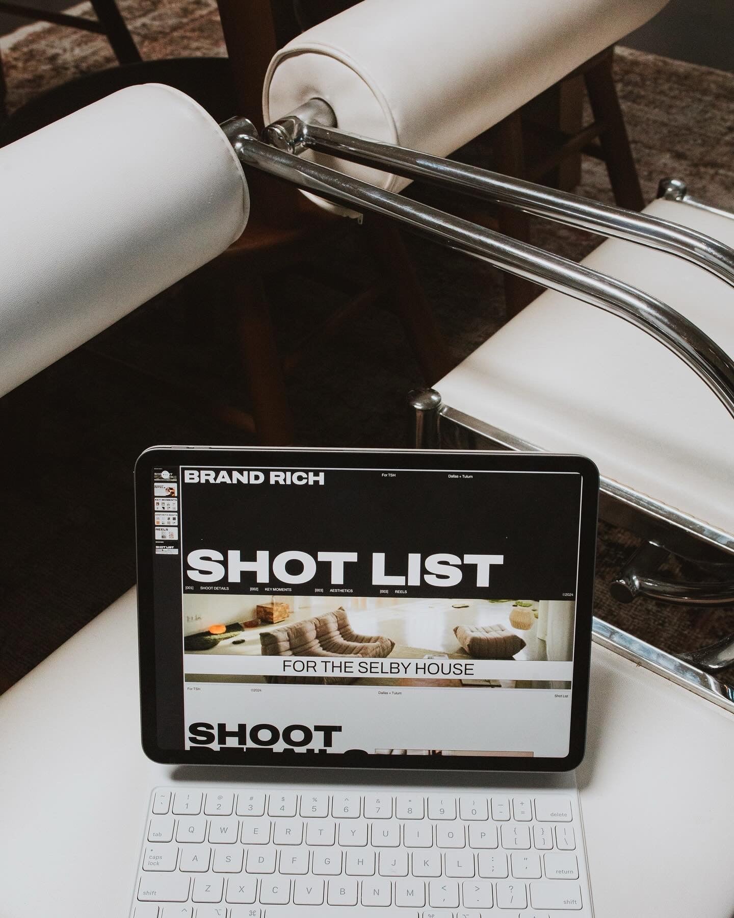 Show list for The Selby house of content used for a website update.