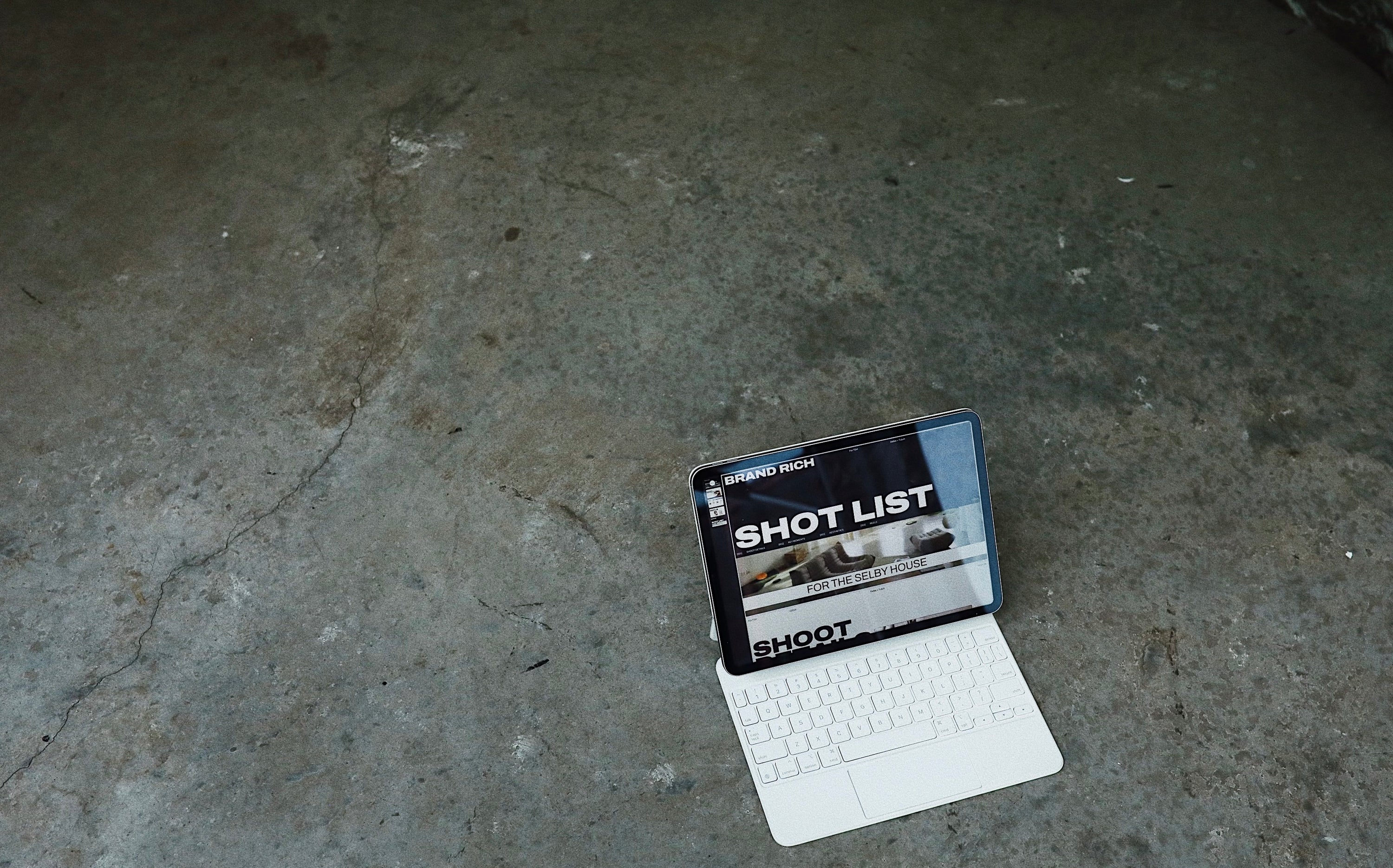 Shot list for content creation for The Selby House.