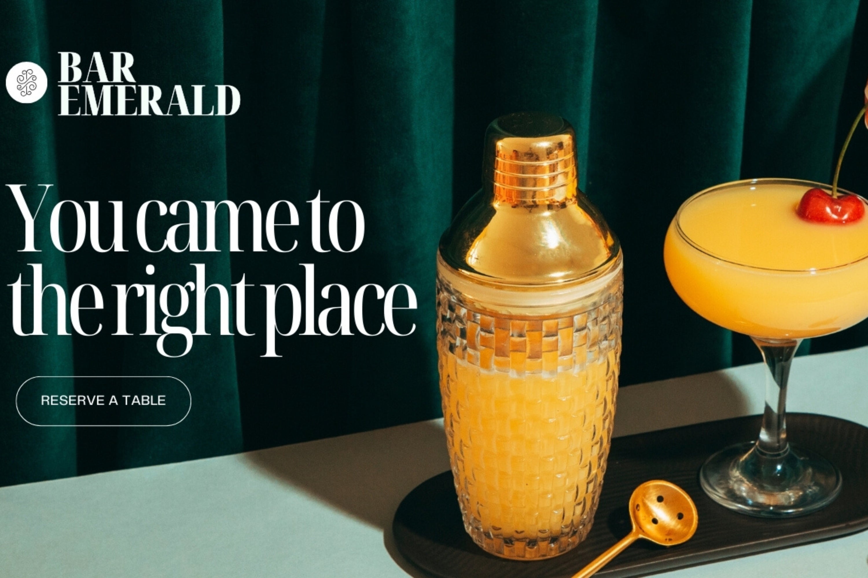 Brand Rich website concept for Bar Emerald.