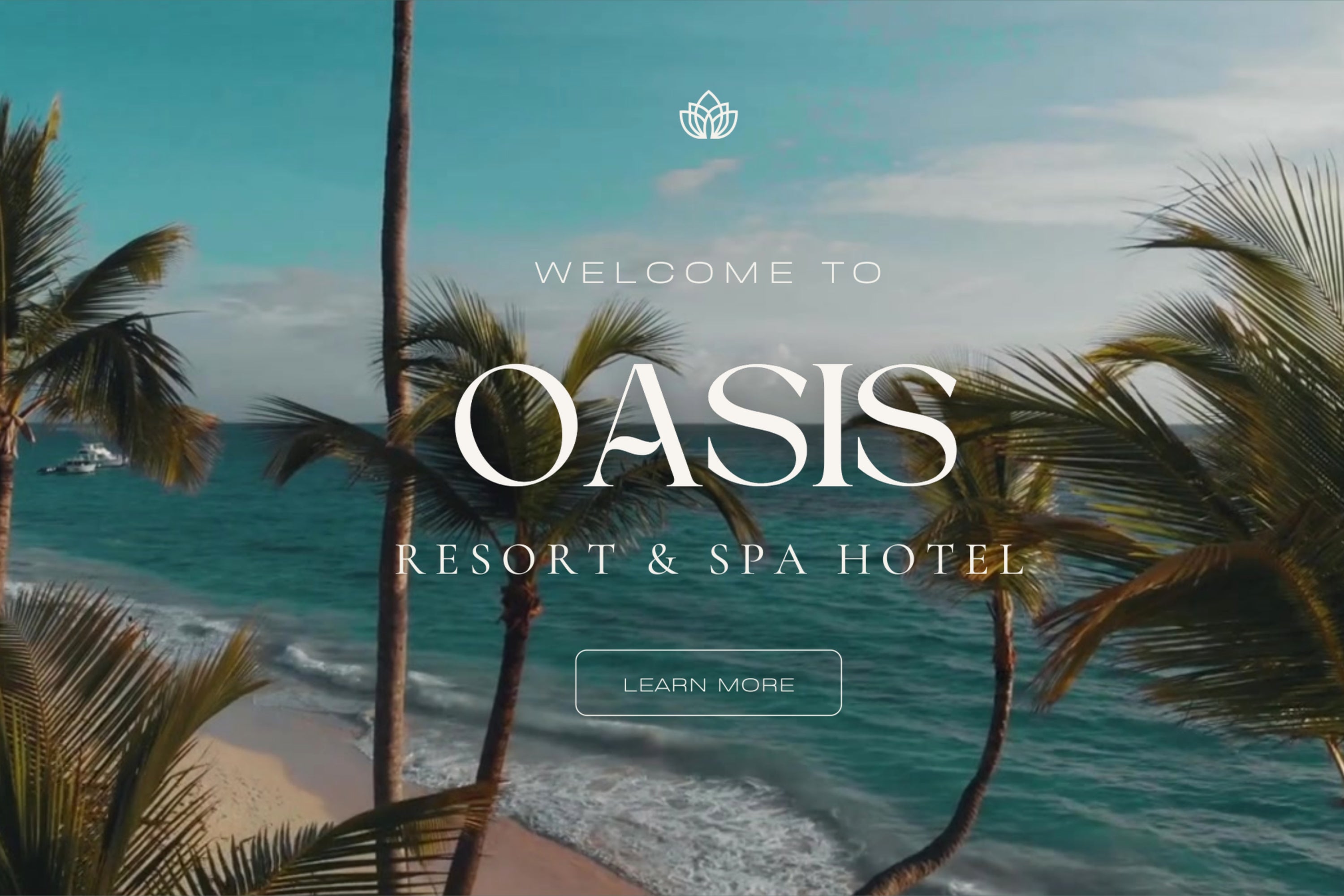 Brand Rich website concept for Oasis resort and spa hotel.