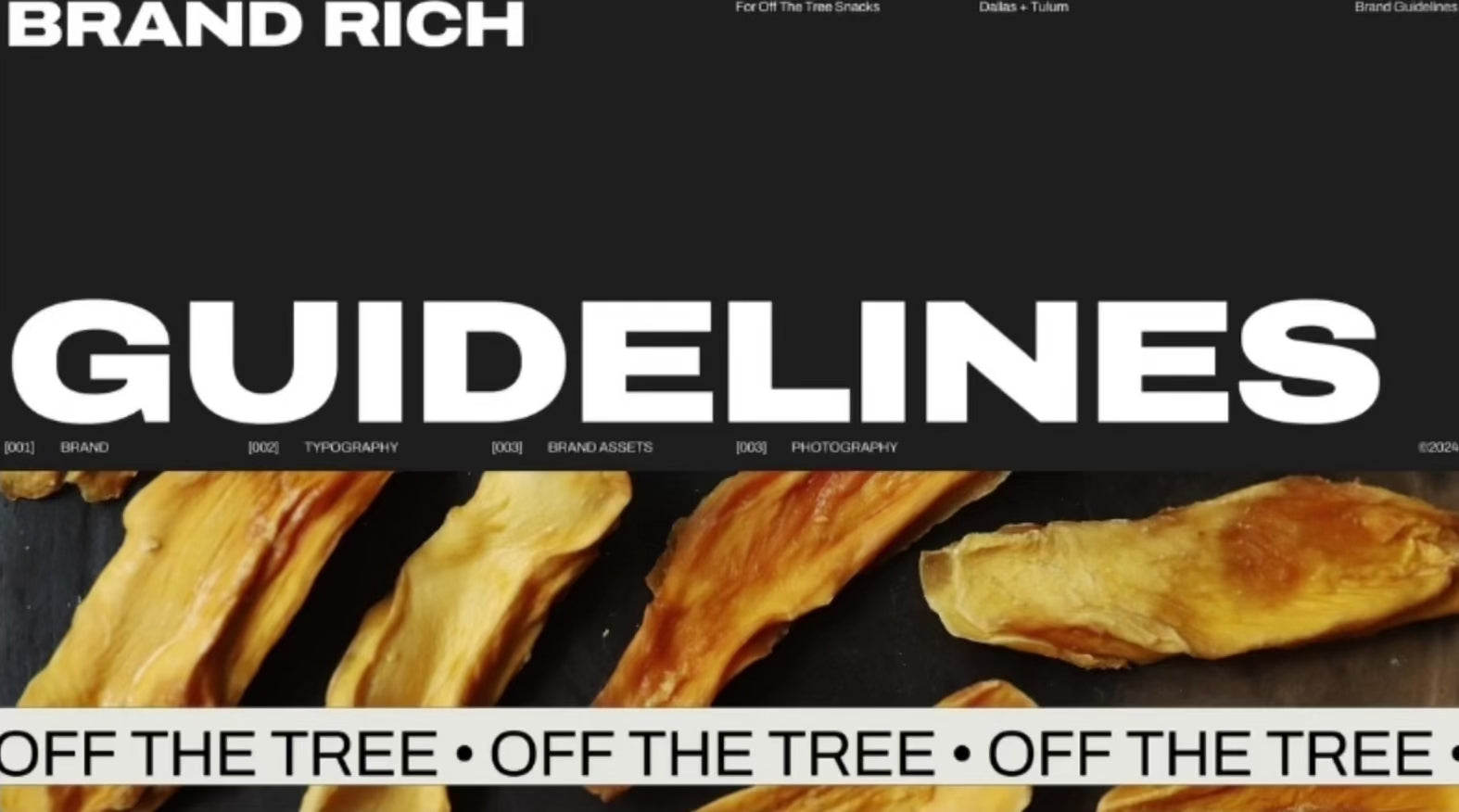 Off the Tree Snacks branding guidelines sneak peak.